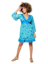 Ipanima Sukienka w kolorze niebiesko-zielonym rozmiar: 34/36. Niebieskie sukienki damskie Ipanima, bez wzorów, bez kołnierzyka, bez ramiączek, mini. Za 65.99 zł.