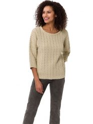 Heine Sweter w kolorze beżowym rozmiar: 42. Brązowe swetry klasyczne damskie Heine, z bawełny, bez kołnierzyka. Za 69.91 zł.