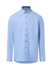 Finshley & Harding koszula biznesowa Mężczyźni Slim Fit Bawełna niebieski, 44. Niebieskie koszule męskie Finshley & Harding, m, bez wzorów, z bawełny, bez kołnierzyka, bez ramiączek. Za 199.95 zł.