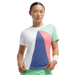 Damska koszulka techniczna do gry w padla z krótkim rękawem Padel Siroko Pesar. Bluzki damskie SIROKO, bez wzorów, z tkaniny, bez kołnierzyka. Za 105.00 zł.