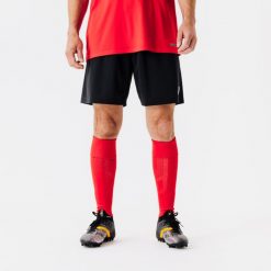 Spodenki piłkarskie Kipsta Essential Club. Czarne szorty damskie KIPSTA, bez wzorów, z materiału, sportowe. Za 29.99 zł.