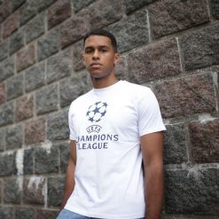 Koszulka UEFA Champions League. Białe bluzki damskie CHAMPIONS LEAGUE, xl, bez wzorów, z bawełny, bez kołnierzyka. Za 139.99 zł.