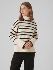 Vero Moda Golf w kolorze czarno-kremowym rozmiar: XS. Czarne golfy damskie Vero Moda, xs, bez wzorów, z włókna, bez ramiączek. Za 61.46 zł.