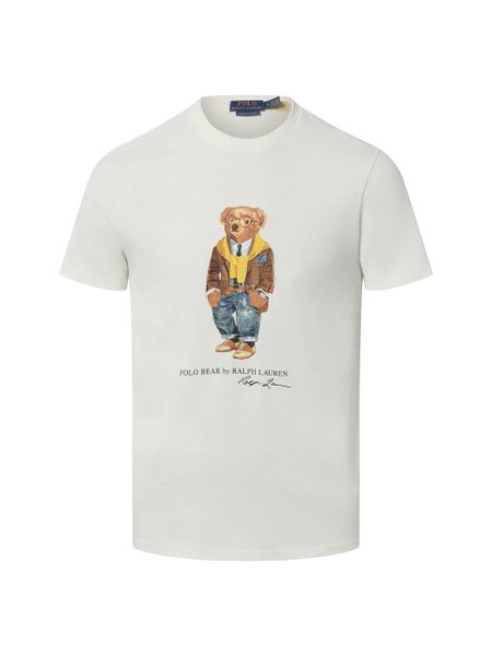 Polo Ralph Lauren Koszulka męska Mężczyźni Bawełna biały|wielokolorowy nadruk, S. Białe koszulki polo męskie Polo Ralph Lauren, m, bez wzorów, z bawełny, bez ramiączek. Za 639.95 zł.