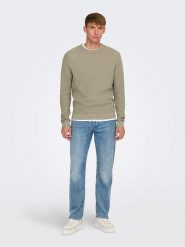 ONLY & SONS Sweter "Tony" w kolorze beżowym rozmiar: XXL. Brązowe swetry męskie Only & Sons, xxl, bez wzorów, z bawełny, bez kołnierzyka. Za 87.81 zł.