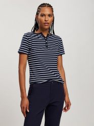 Cross Jeans Koszulka w kolorze granatowo-białym rozmiar: S. Białe bluzki damskie Cross Jeans, s, bez wzorów, z jeansu, bez kołnierzyka, bez ramiączek. Za 52.67 zł.