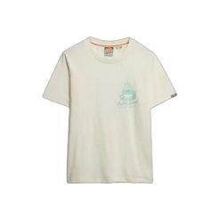 Koszulka damska Superdry Roadside Trade. Białe t-shirty damskie Superdry., m, bez wzorów, ze skóry, bez kołnierzyka. Za 193.25 zł.