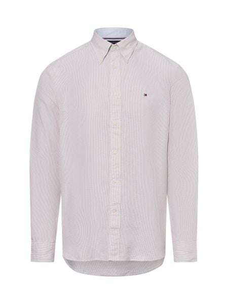 Tommy Hilfiger koszula casual z zawartością lnu Mężczyźni Regular Fit Bawełna beżowy, XXL. Brązowe koszule męskie Tommy Hilfiger, m, bez wzorów, z bawełny, bez kołnierzyka, bez ramiączek. Za 279.95 zł.