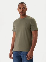 Calvin Klein T-Shirt Micro Logo LV04LC255G Zielony Regular Fit. Zielone legginsy damskie CALVIN KLEIN, m, bez wzorów, z bawełny. Za 113.99 zł.