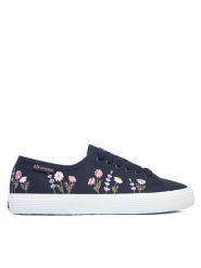 Superga Tenisówki 3750 Flower Embroidery Leggera S8161ZW Granatowy. Niebieskie trampki i tenisówki damskie Superga, bez wzorów, z materiału. Za 299.99 zł.