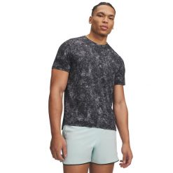 Koszulka do biegania męska Under Armour Velociti Pro Print. Czarne t-shirty sportowe męskie Under Armour, m, z elastanu, bez ramiączek, do biegania. Za 256.00 zł.