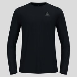 T-shirt à col rond et manches longues Odlo ZEROWEIGHT CHILL-TEC. Czarne t-shirty męskie Odlo, l, bez wzorów, bez kołnierzyka. Za 262.20 zł.