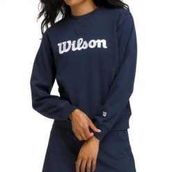 Bluza damska Wilson. Niebieskie bluzy bez kaptura damskie Wilson, l, bez wzorów, z materiału, bez ramiączek, długie, bez kaptura. Za 275.60 zł.