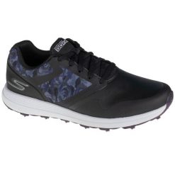 Skechers Go Golf Max, damskie buty do golfa, Czarne. Czarne golfy damskie Skechers, bez wzorów, ze skóry, bez ramiączek. Za 159.99 zł.