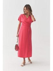 TATUUM Sukienka "Ziana" w kolorze koralowym rozmiar: 44. Czerwone sukienki damskie Tatuum, bez wzorów, z tkaniny, bez kołnierzyka, bez ramiączek, midi. Za 220.95 zł.