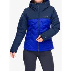 Kurtka puchowa damska Columbia Grand Trek III Down Jacket. Niebieskie kurtki damskie Columbia, bez wzorów, z puchu, bez kaptura. Za 654.99 zł.