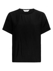 MOSS COPENHAGEN Koszulka "Basina Amabella" w kolorze czarnym rozmiar: M/L. Czarne bluzki damskie MOSS COPENHAGEN, l, bez wzorów, bez kołnierzyka. Za 104.95 zł.
