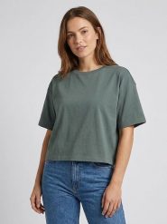 MOSS COPENHAGEN Koszulka "Leana" w kolorze zielonym rozmiar: M/L. Zielone bluzki damskie MOSS COPENHAGEN, l, bez wzorów, bez kołnierzyka. Za 118.28 zł.