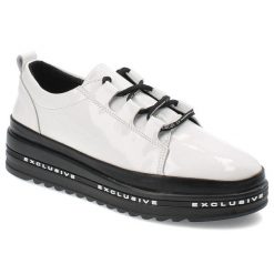 Białe Półbuty S.Barski Stylowe Obuwie Damskie. Białe półbuty damskie S.BARSKI, bez wzorów, z jeansu, eleganckie, bez obcasa. Za 179.00 zł.