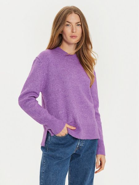 Brave Soul Sweter LK-248CARRY Fioletowy Regular Fit. Fioletowe swetry klasyczne damskie Brave Soul, s, z syntetyku, bez kołnierzyka. Za 79.99 zł.