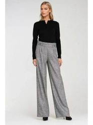 Nife Spodnie w kolorze szarym rozmiar: 40. Szare spodnie materiałowe damskie Nife, bez wzorów, z materiału, z podwyższonym stanem. Za 179.22 zł.