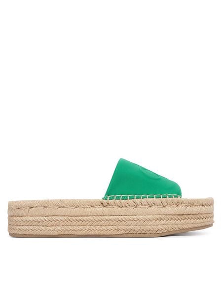 Calvin Klein Espadryle Ebeth HW0HW02894 Zielony. Zielone espadryle damskie CALVIN KLEIN, bez wzorów, z materiału, bez obcasa. Za 409.99 zł.