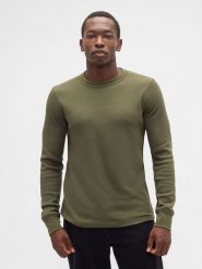 GAP Sweter w kolorze khaki rozmiar: XL. Brązowe swetry męskie GAP, xl, bez wzorów, z bawełny, bez kołnierzyka. Za 105.63 zł.