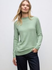Street One Sweter z dzianiny Kobiety Sztuczne włókno zielony, 38. Zielone swetry klasyczne damskie Street One, z dzianiny, bez kołnierzyka. Za 229.95 zł.