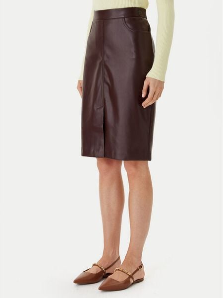 Calvin Klein Jeans Spódnica z imitacji skóry LV047E603G Brązowy Regular Fit. Brązowe spódniczki damskie Calvin Klein Jeans, bez wzorów, z jeansu. Za 449.99 zł.