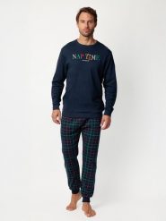 Disney Piżama "Disney" w kolorze granatowym rozmiar: M. Niebieskie piżamy męskie Disney, m, bez wzorów, z bawełny, bez ramiączek. Za 165.99 zł.