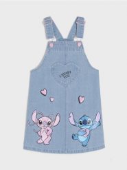 Sukienka jeansowa Stitch - niebieski. Niebieskie sukienki dziewczęce Sinsay, bez wzorów, z jeansu, bez ramiączek. Za 39.99 zł.