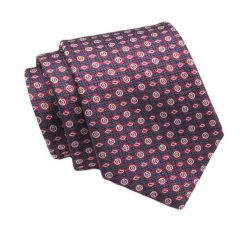 Klasyczny Krawat, Męski, Czerwono-Granatowy, Wzór Geometryczny, 7cm -Angelo di Monti. Czerwone krawaty i muchy męskie Angelo di Monti, bez wzorów, z tkaniny, eleganckie. Za 45.00 zł.