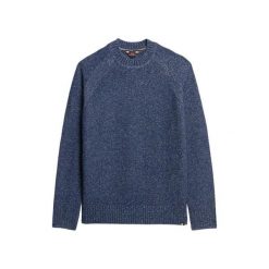 Gruby sweter z rękawami raglanowymi Superdry. Niebieskie swetry męskie Superdry., l, bez wzorów, bez kołnierzyka. Za 434.20 zł.