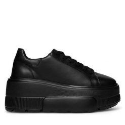 Półbuty Badura. Czarne półbuty damskie Badura, bez wzorów, bez obcasa, na płaskiej podeszwie. Za 349.99 zł.