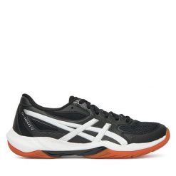 Buty halowe Asics. Czarne buty sportowe na co dzień damskie Asics, bez wzorów. Za 299.99 zł.
