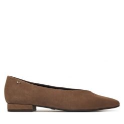 Baleriny Tamaris. Brązowe baleriny damskie Tamaris, bez wzorów, bez obcasa. Za 324.99 zł.