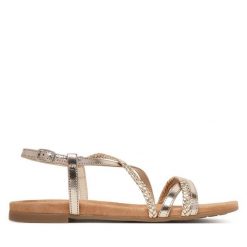 Sandały Tamaris. Żółte sandały damskie Tamaris, bez wzorów, bez obcasa, na płaskiej podeszwie. Za 289.99 zł.