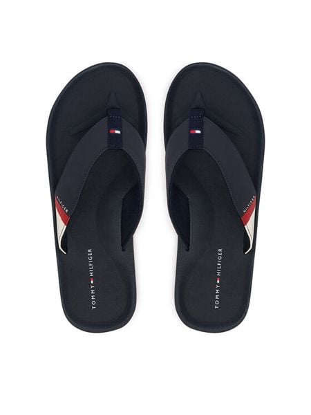 Tommy Hilfiger Japonki Padded Hilfiger Beach Sandal FM0FM06011 Granatowy. Niebieskie klapki i japonki męskie Tommy Hilfiger, ze skóry. Za 189.99 zł.