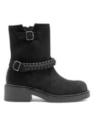 C'M Botki w kolorze czarnym rozmiar: 40. Czarne botki damskie C'M, z materiału, bez obcasa, bez zapięcia. Za 152.99 zł.