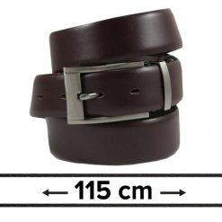 Pasek do Spodni Męski, Ciemny Brązowy 115cm, Skórzany, Elegancki, Możliwość Skrócenia -ZET. Brązowe paski męskie Zet, bez wzorów, ze skóry, eleganckie. Za 89.00 zł.