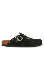 Birkenstock Klapki Boston Rivet 1030491 Czarny. Czarne klapki damskie Birkenstock, bez wzorów, ze skóry, bez obcasa. Za 809.99 zł.