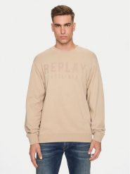 Replay Bluza M6975 .000.21842 Beżowy Regular Fit. Brązowe bluzy bez kaptura męskie Replay, l, z bawełny. Za 219.99 zł.