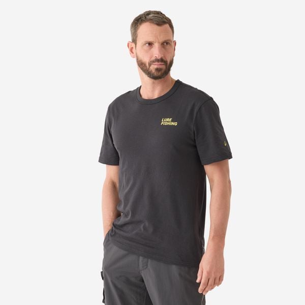 Koszulka wędkarska z krótkim rękawem Caperlan Crank. Czarne bluzki damskie CAPERLAN, m, bez wzorów, z bawełny, bez kołnierzyka. Za 49.99 zł.