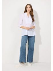 More & More Bluzka w kolorze białym rozmiar: 42. Białe bluzki damskie MORE & MORE, bez wzorów, z bawełny, bez kołnierzyka, bez ramiączek. Za 114.17 zł.