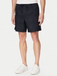 BOSS Szorty materiałowe Sandrew 50559371 Granatowy Regular Fit. Niebieskie szorty męskie Boss, z bawełny, bez kołnierzyka. Za 599.99 zł.