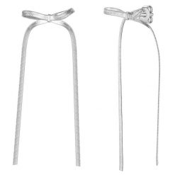 Yokoamii Kolczyki wiszace kokarda z posrebrzanego metalu 1 ct Damski. Szare kolczyki damskie Yokoamii, metalowe. Za 159.99 zł.