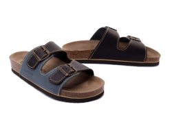 DR. BRINKMANN 600308-5 jeans/mokka, klapki profilaktyczne męskie. Brązowe klapki i japonki męskie Dr. Brinkmann, z jeansu. Za 185.43 zł.
