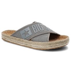 Szare Klapki Big Star Modne Buty Na Lato. Szare klapki damskie Big Star, bez wzorów, ze skóry ekologicznej, bez obcasa. Za 109.00 zł.