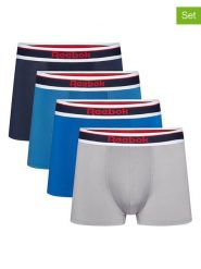 Reebok Bokserki (4 pary) w kolorze granatowo-szaro-niebieskim rozmiar: XL. Niebieskie bokserki męskie Reebok, bez wzorów. Za 65.99 zł.