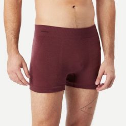 Bokserki trekkingowe męskie Forclaz MT900 merino. Brązowe bokserki męskie FORCLAZ, bez wzorów, z elastanu. Za 99.99 zł.